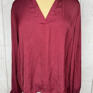 A New Day Maroon V-Neck Blouse